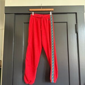 Aviator Nation Red Lightening Bolt Sweat Pant Size Medium